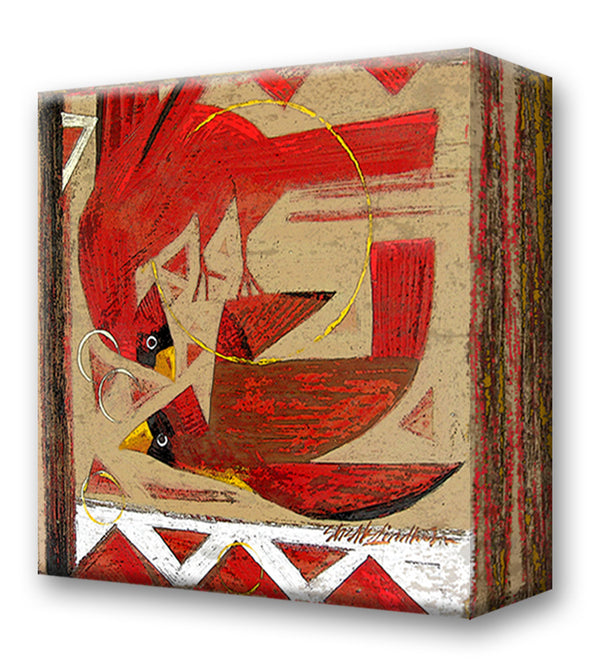 Red Birds:  Metal 18x18 Inches