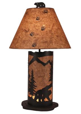 Kodiak Small Bear Scene Table Lamp w/ Night Light