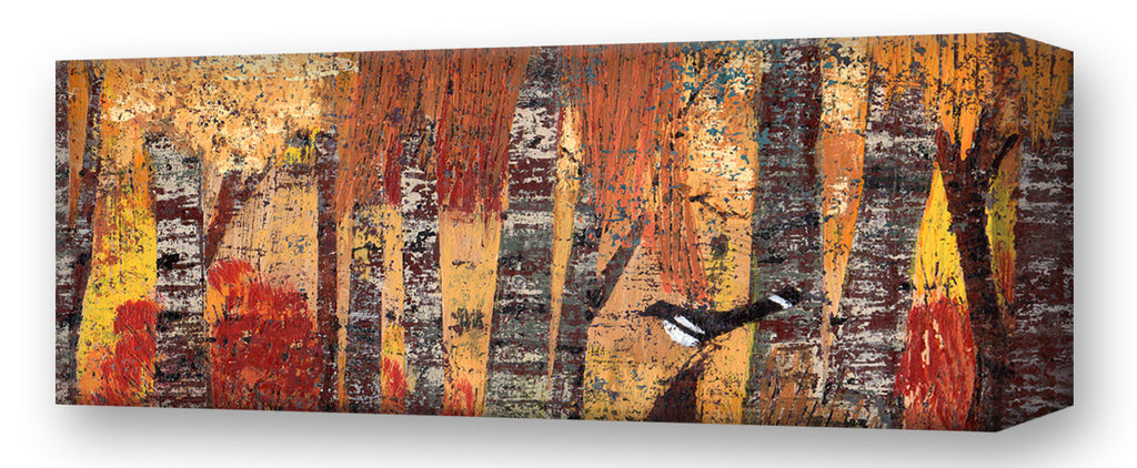 October West Trees, Magpie:  Metal 42x16.5 Inches