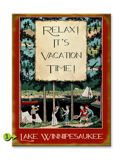 Customizable Vintage Sign "Relax, It's Vacation Time"